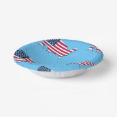 United Staaten Map and Flag White Red Blue Pattern Pappteller (Gewinkelt)