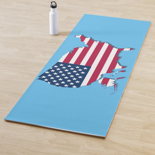 United Staaten Map and Flag White Red Blue Yogamatte (Beispiel)