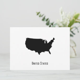 United Staaten Map - Black and White Modern Einladung