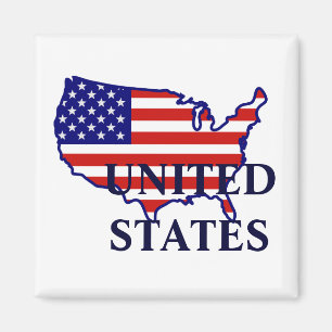 United Staaten Map Flag Magnet