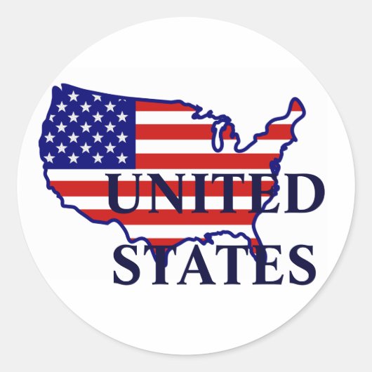 United Staaten Map Flag Sticker (Vorderseite)