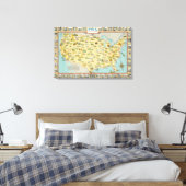 United Staaten Map Leinwanddruck (Insitu (Schlafzimmer))