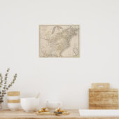 United Staaten Map mit den Siedlungen Poster (Küche)