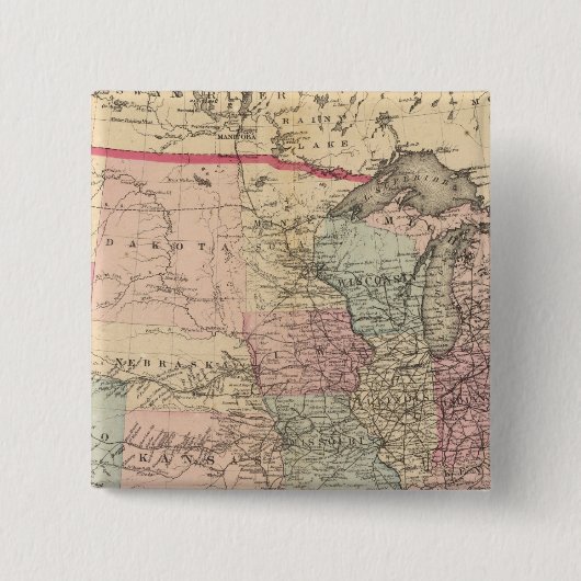 United Staaten Map mit Pony Express Route Button (Vorderseite)