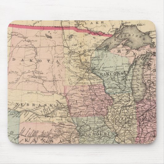 United Staaten Map mit Pony Express Route Mousepad (Vorne)