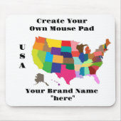United-Staaten-Map-MultiColored Mousepad (Vorne)