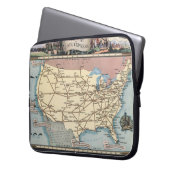 United Staaten Map Shipping the Skyway via Air Exp Laptopschutzhülle (Vorderseite Links)