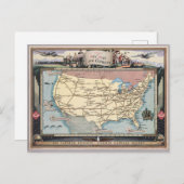 United Staaten Map Shipping the Skyway via Air Exp Postkarte (Vorne/Hinten)