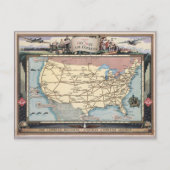 United Staaten Map Shipping the Skyway via Air Exp Postkarte (Vorderseite)