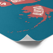 United Staaten Map | Typografie Poster (Ecke)