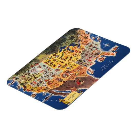 United Staaten Map - Urlaub und Spiel Magnet (Linke Seite)