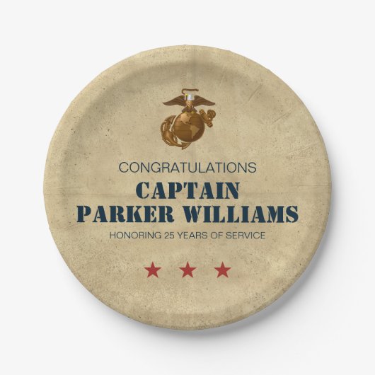 United Staaten Marines | Siegel 1 des Meereskorps Pappteller (Vorderseite)