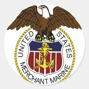 United Staaten Merchant Marine Siegel Sailers Runder Aufkleber