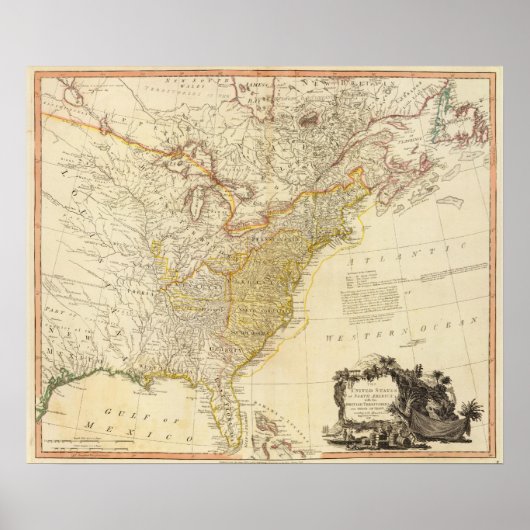 United Staaten North America Atlas Map Poster (Vorne)