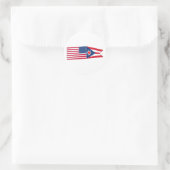 United Staaten & Ohio Flags Runder Aufkleber (Tasche)