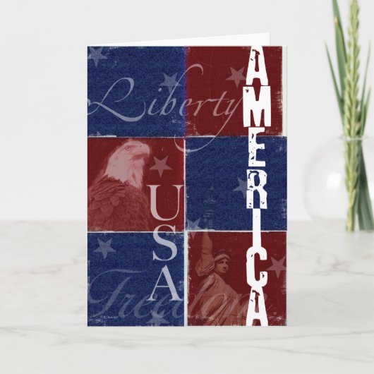 United Staaten Patriotic Greeting Card Dankeskarte (Vorderseite)