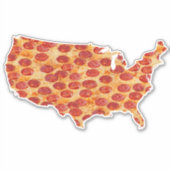 United Staaten Pizza Map Sticker (Vorderseite)