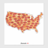 United Staaten Pizza Map Sticker (Blatt)