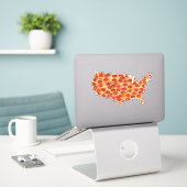 United Staaten Pizza Map Sticker (Laptop auf Schreibtisch)