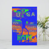 United Staaten Psychedelic Hope: Blue Unity Art Briefpapier (Stehend Vorderseite)