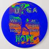 United Staaten Psychedelic Hope: Blue Unity Art Button (Vorderseite)