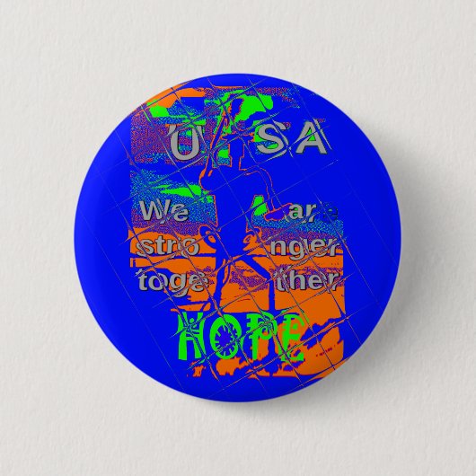 United Staaten Psychedelic Hope: Blue Unity Art Button (Vorderseite)