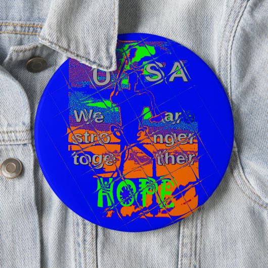 United Staaten Psychedelic Hope: Blue Unity Art Button (Beispiel)