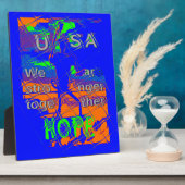 United Staaten Psychedelic Hope: Blue Unity Art Fotoplatte (Seite)