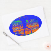 United Staaten Psychedelic Hope: Blue Unity Art Ovaler Aufkleber (Umschlag)