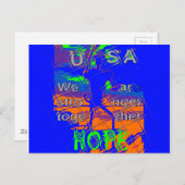 United Staaten Psychedelic Hope: Blue Unity Art Postkarte (Vorne/Hinten)