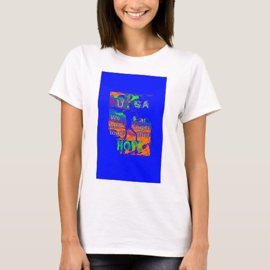 United Staaten Psychedelic Hope: Blue Unity Art T-Shirt (Vorderseite)