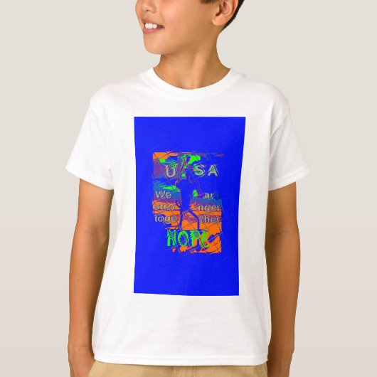 United Staaten Psychedelic Hope: Blue Unity Art T-Shirt (Vorderseite)