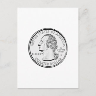 United Staaten Quarter Coin Postkarte