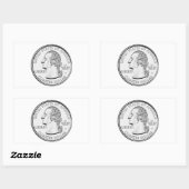 United Staaten Quarter Coin Rechteckiger Aufkleber (Blatt)