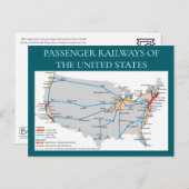 United Staaten Railway Map Postcard Postkarte (Vorne/Hinten)