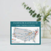 United Staaten Railway Map Postcard Postkarte (Stehend Vorderseite)