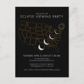 United Staaten Solar Eclipse 4.8.2024 Party anzeig Einladungspostkarte (Vorderseite)
