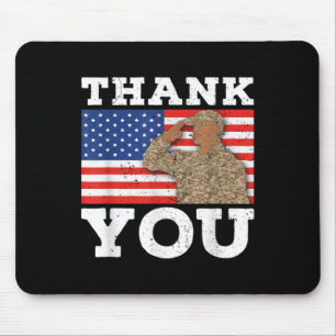 United Staaten Soldier Patriot Veteran US Flag Mem Mousepad