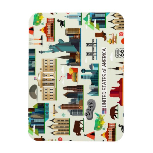 United Staaten Symbols Pattern Magnet (Vertikal)