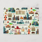 United Staaten Symbols Pattern Postkarte (Vorderseite)