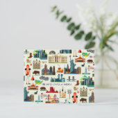 United Staaten Symbols Pattern Postkarte (Stehend Vorderseite)