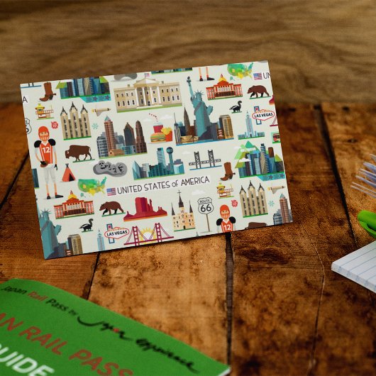 United Staaten Symbols Pattern Postkarte