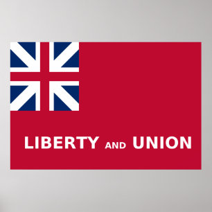 United Staaten Taunton Flag Liberty and Gewerkscha Poster
