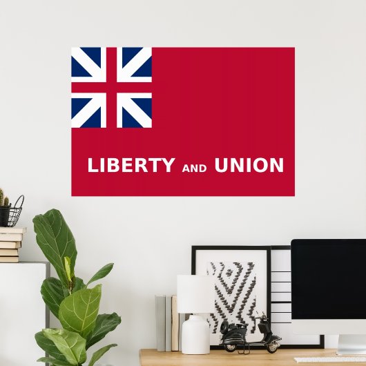 United Staaten Taunton Flag Liberty and Gewerkscha Poster (Heimbüro)
