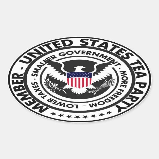 United Staaten Tea Party Ovaler Aufkleber (Vorderseite)