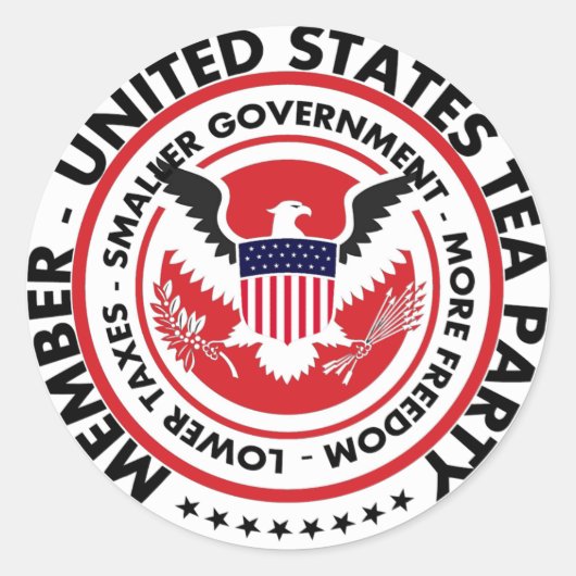 United Staaten Tea Party Runder Aufkleber (Vorderseite)