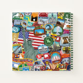 United Staaten Travel Sticker Pattern Notizblock (Rückseite)
