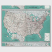 United Staaten USA Road Map Decorative Roll Geschenkpapier (Flach)