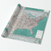 United Staaten USA Road Map Decorative Roll Geschenkpapier (Ungerollt)