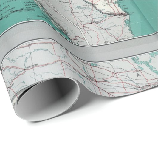 United Staaten USA Road Map Decorative Roll Geschenkpapier (Rolleneckpunkt)